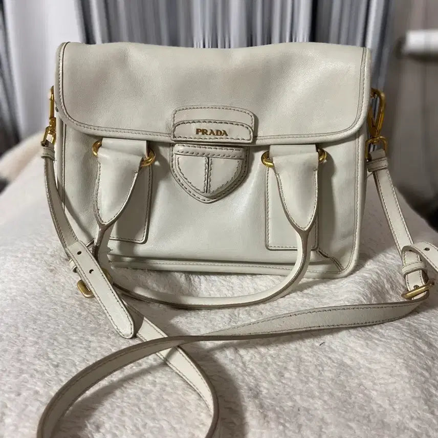 [BUNJANG] Prada Shoulder Bag Ivory Leather / 정품 프라다 백 아이보리