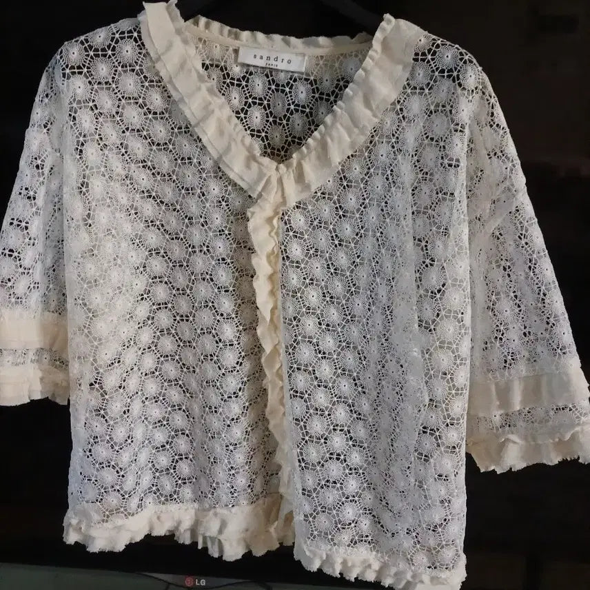 [BUNJANG] Sandro Lace Blouse / 정품)산드로 레이스 블라우스