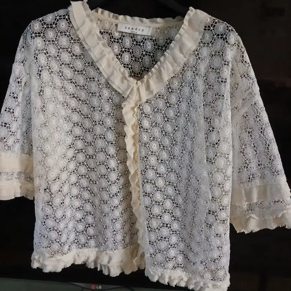 [BUNJANG] Sandro Lace Blouse / 정품)산드로 레이스 블라우스