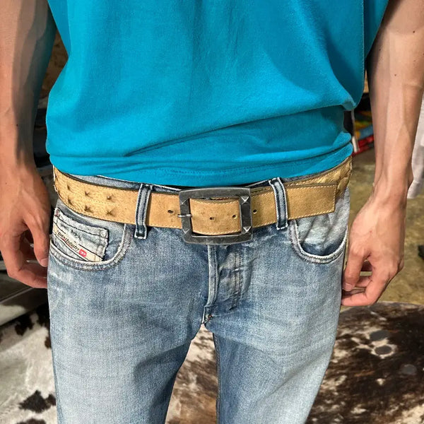 [BUNJANG] Diesel Studded Western Leather Belt / 디젤 스터드 웨스턴 가죽 벨트