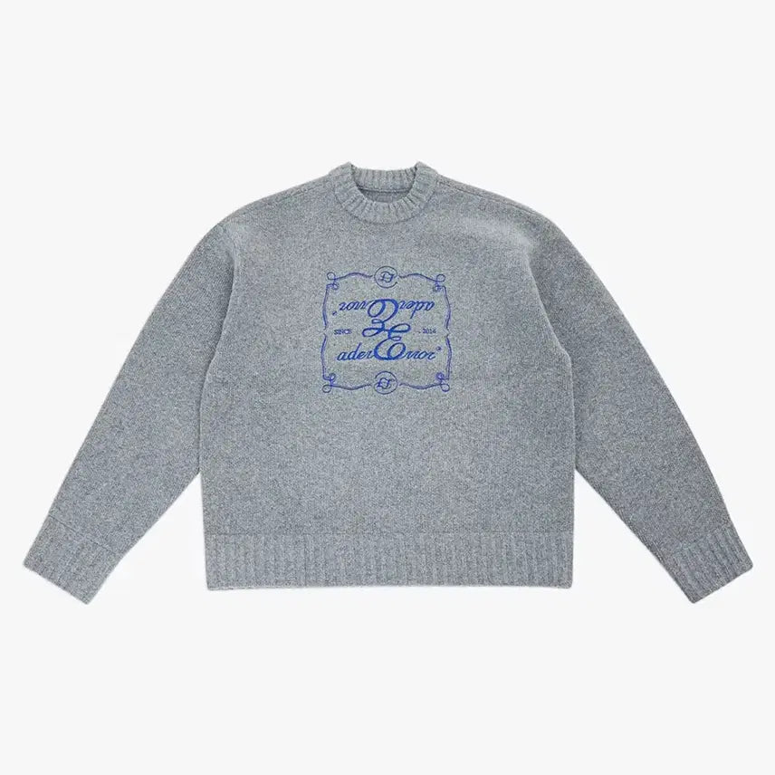[BUNJANG] Ader Error 22FW Decal Logo Knit Grey Size M / 아더에러 22fw 데칼 로고 니트 그레이 A3