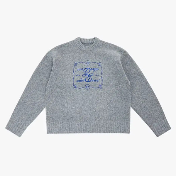 [BUNJANG] Ader Error 22FW Decal Logo Knit Grey Size M / 아더에러 22fw 데칼 로고 니트 그레이 A3