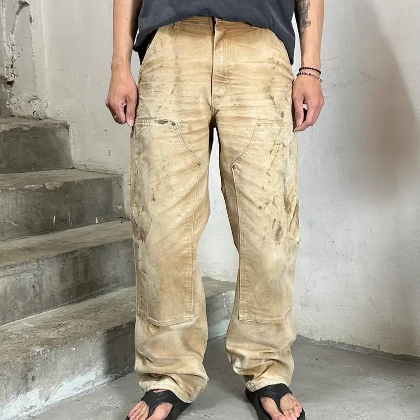 [BUNJANG] Carhartt B01 BRN Double Knee Pants (32x32) / [32] OG USA 칼하트 더블니 BRN 칼하트 B01 베이지 썩블니