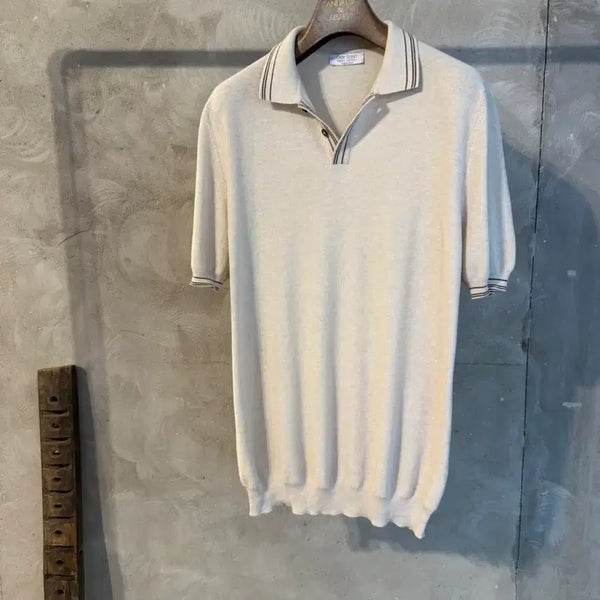 [BUNJANG] Gran Sasso Classic Polo Knit Men's 100 / 그랑사쏘 클래식 폴로니트 남성100
