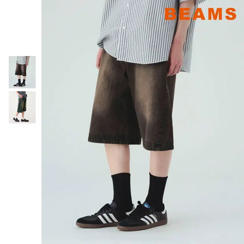[BUNJANG] BEAMS HEART Heart Blast Curve Wide Shorts / 빔즈 하트 블라스트 커브 와이드 반바지