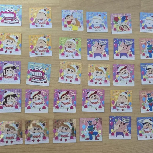[BUNJANG] Crayon Shin-chan Choco Snack Sticker Bundle (40 pcs) / 짱구 초코비씰 반짝이씰4개 포함 40개 일괄