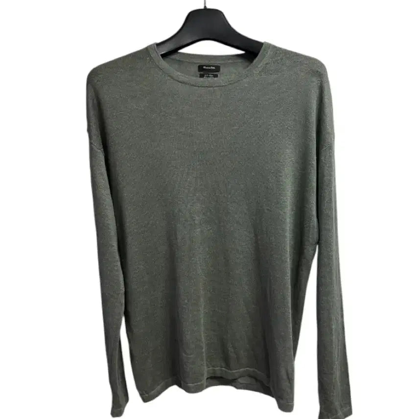 [BUNJANG] Massimo Dutti Linen Round Neck Knit Olive / (새상품)마시모두띠 린넨 라운드넥 니트 올리브 L size