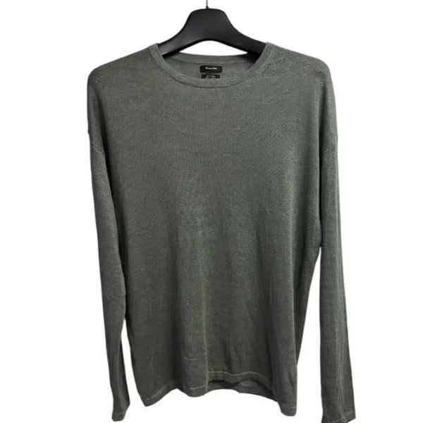 [BUNJANG] Massimo Dutti Linen Round Neck Knit Olive / (새상품)마시모두띠 린넨 라운드넥 니트 올리브 L size