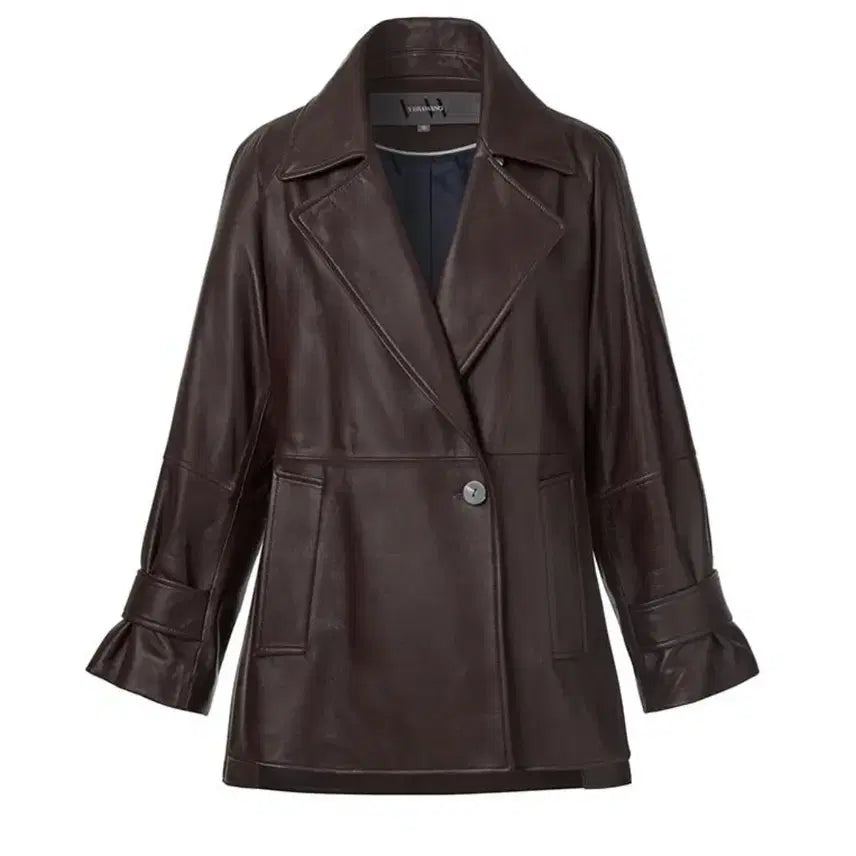 [BUNJANG] Vera Wang Lambskin Leather Jacket (New with Tags) / 베라왕 양가죽 레더 자켓(택부착새상품)
