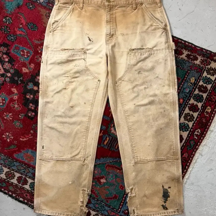 [BUNJANG] Carhartt B136 BRN Double Knee Pants Beige / [38] OG 칼하트 더블니 BRN 칼하트 B136 베이지 썩블니