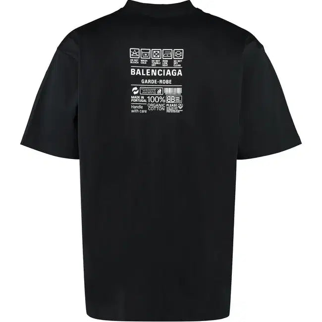 [BUNJANG] Balenciaga Care Label Print Short Sleeve T-Shirt Medium Fit S / 발렌시아가 케어라벨 프린팅 반팔 티셔츠 미디움핏 S 100 (매장정품)