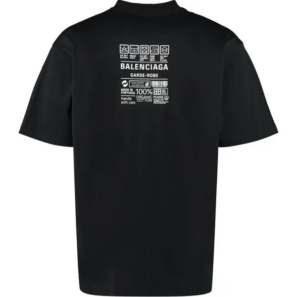 [BUNJANG] Balenciaga Care Label Print Short Sleeve T-Shirt Medium Fit S / 발렌시아가 케어라벨 프린팅 반팔 티셔츠 미디움핏 S 100 (매장정품)