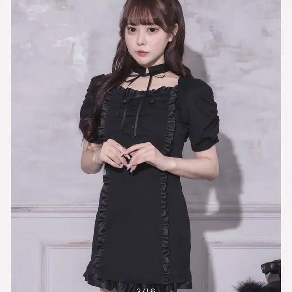 [BUNJANG] Pium Choker Dress / 피움 pium 초커 원피스 / 양산형 지뢰계 양지뢰 스나계
