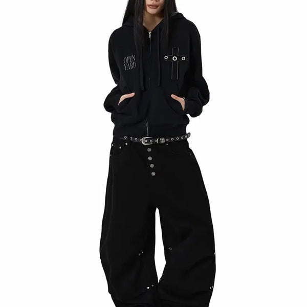 [BUNJANG] OY Tuck Wide Volume Pants Black / OY 오와이 TUCK WIDE VOLUME PANTS 블랙 와이드 팬츠