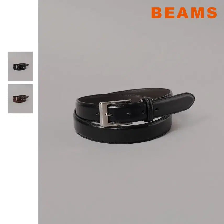 [BUNJANG] BEAMS Heart Smooth Leather Square Buckle Belt / 빔즈 하트 스무스 레더 스퀘어 버클 벨트 남성용