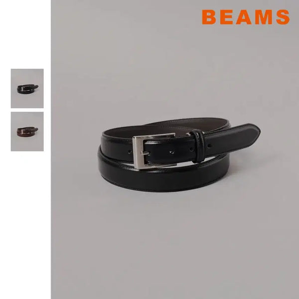 [BUNJANG] BEAMS Heart Smooth Leather Square Buckle Belt / 빔즈 하트 스무스 레더 스퀘어 버클 벨트 남성용