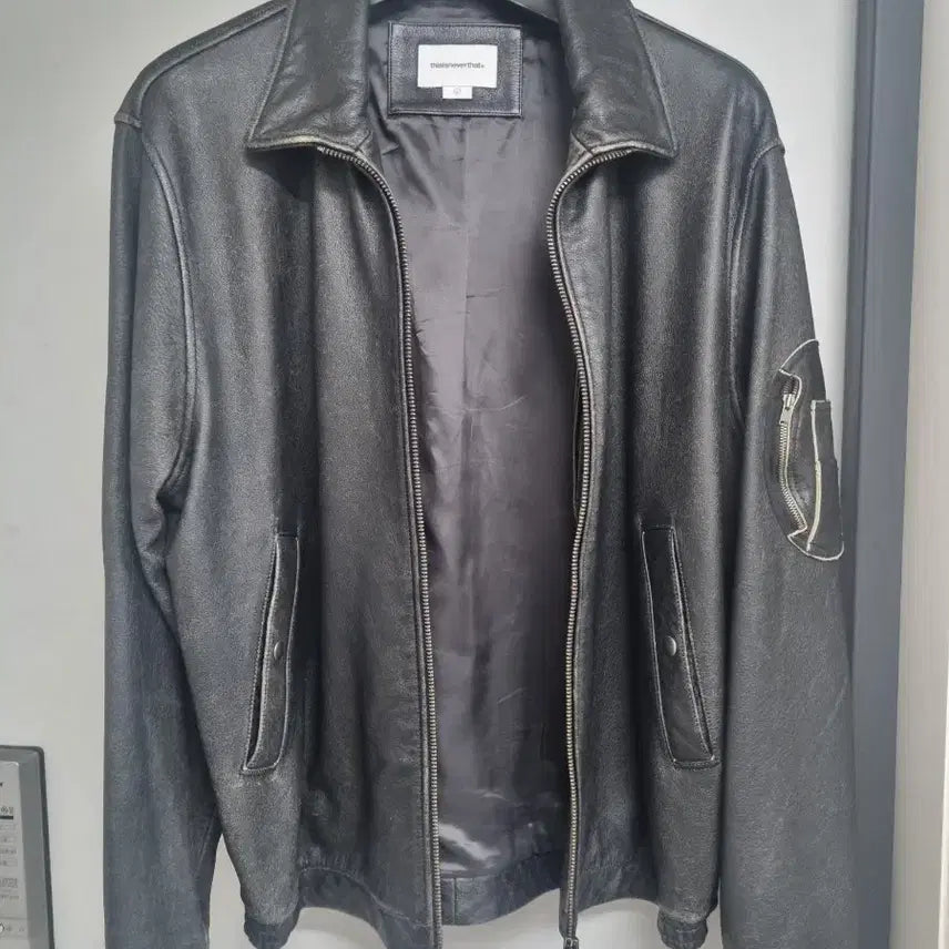 [BUNJANG] Thisisneverthat Flight Leather Jacket L / L 디스이즈네버댓 플라이트 레더