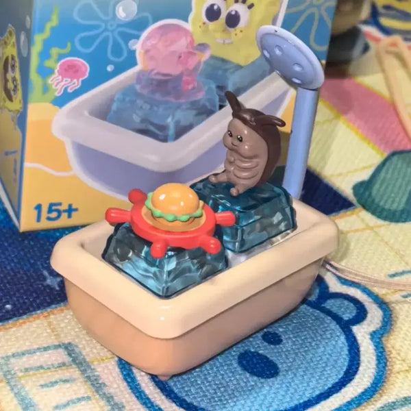 [BUNJANG] SpongeBob SquarePants Cockroach Keycap Bubble Bath Tub Figure / 스폰지밥 바퀴벌레 키캡 네모바지 비키니시티 버블욕 욕조 피규어