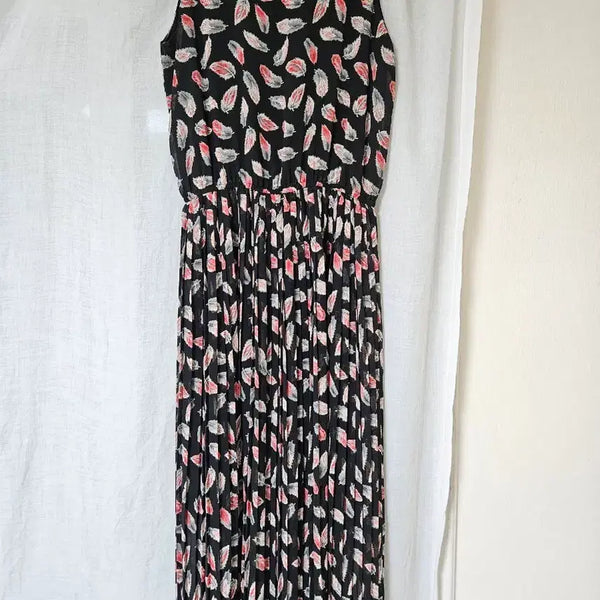 [BUNJANG] TNGTW Women's Sleeveless Long Dress with Feather Pattern / 새상품 TNGTW 티엔지티 우먼 민소매 롱원피스