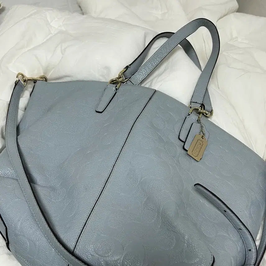 [BUNJANG] Coach Leather Tote Bag Blue / 코치 토트백 블루 정품