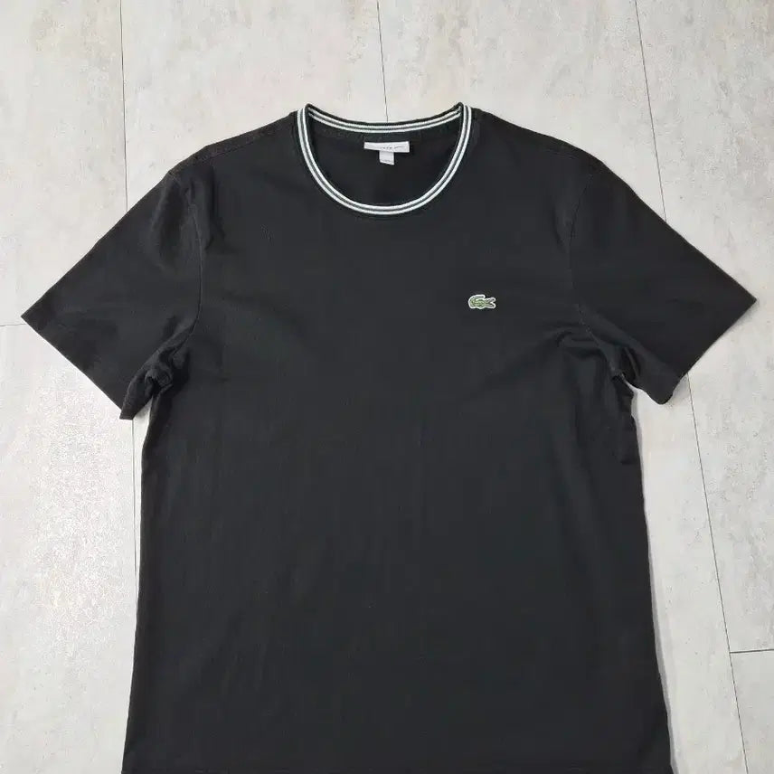 [BUNJANG] Lacoste Men's Short Sleeve T-Shirt Black / 남성 라코스테 반팔티 100-105