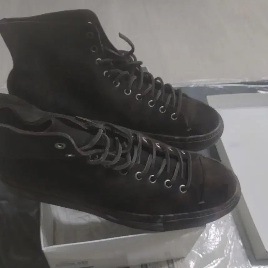 [BUNJANG] Buttero Military Leather High-Top Sneakers / 부테로 밀리터리 레더 하이