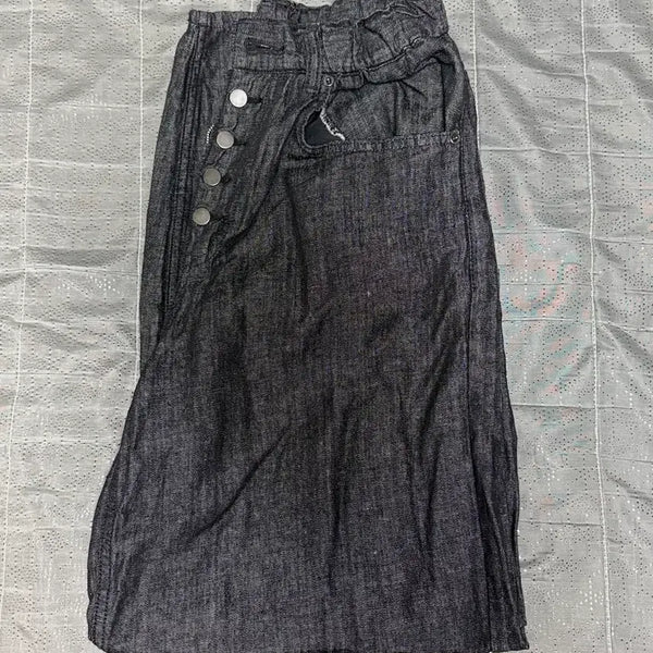 [BUNJANG] Button Wide Banding Denim Pants / (새상품)버튼 와이드 밴딩 데님 팬츠