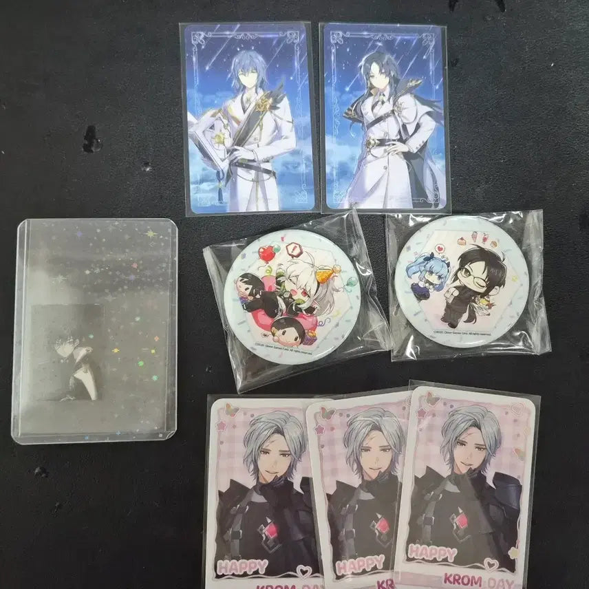 [BUNJANG] Lord of Heroes Badge Set (2 types) + Nameless Lord Photo + Mechanical Photocard Set (2 types) Bundle / 로드오브히어로즈 뱃지 2종 + 남로드 증사 + 기계포카 2종 일괄