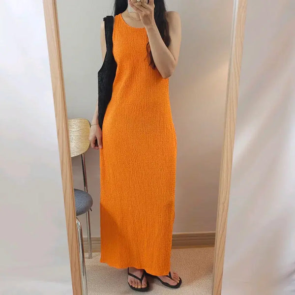 [BUNJANG] L(L)MNG Mango Sleeveless Knit Long Dress / (L)MNG 망고 여성 민소매 니트 롱 원피스 바캉스룩 W4254