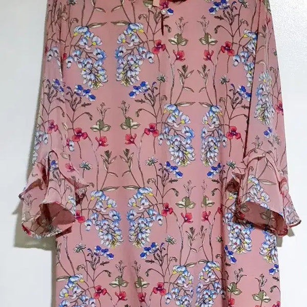 [BUNJANG] Women's Floral Pattern Chiffon Blouse / 여성 플라워 패턴 블라우스