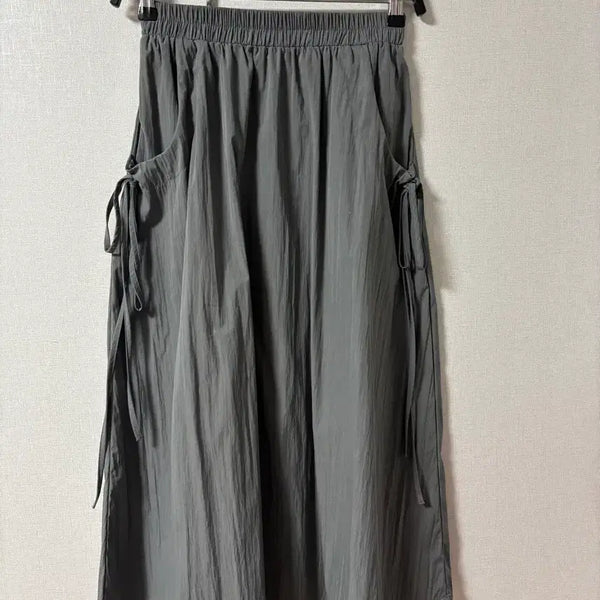 [BUNJANG] Ribbon Elastic Waist Long Skirt / 밴딩 리본 롱스커트