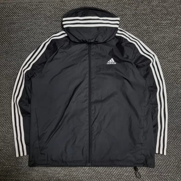 [BUNJANG] Adidas 3-Stripes Track Top Windbreaker Black XL / 아디다스 삼선 바람막이 트랙탑 블랙