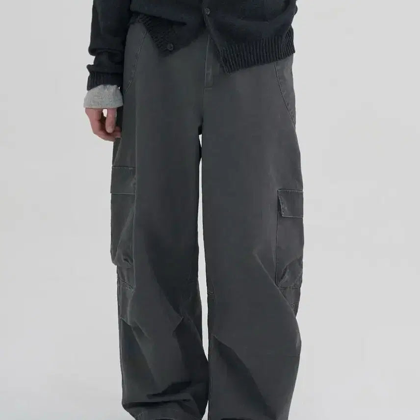 [BUNJANG] Known 26ss Washed Cargo Pants (Charcoal) / 노운 26ss 카고 팬츠