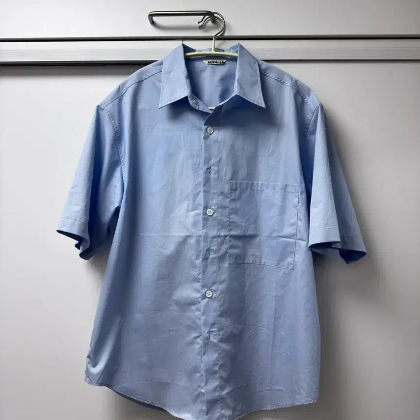 [BUNJANG] Auralee Half Shirt Sky Blue / 오라리 하프셔츠