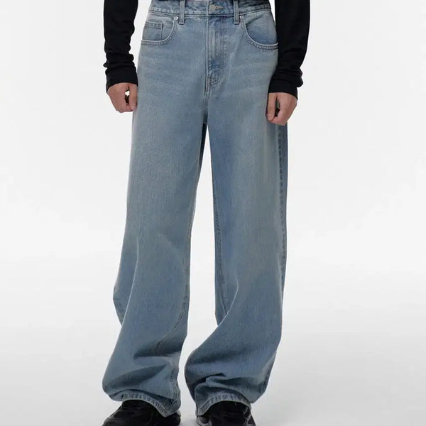 [BUNJANG] Uniqlo Extra Wide Denim Pants [Light Indigo] / 무탠다드 엑스트라 와이드 데님 팬츠 [라이트 인디고]