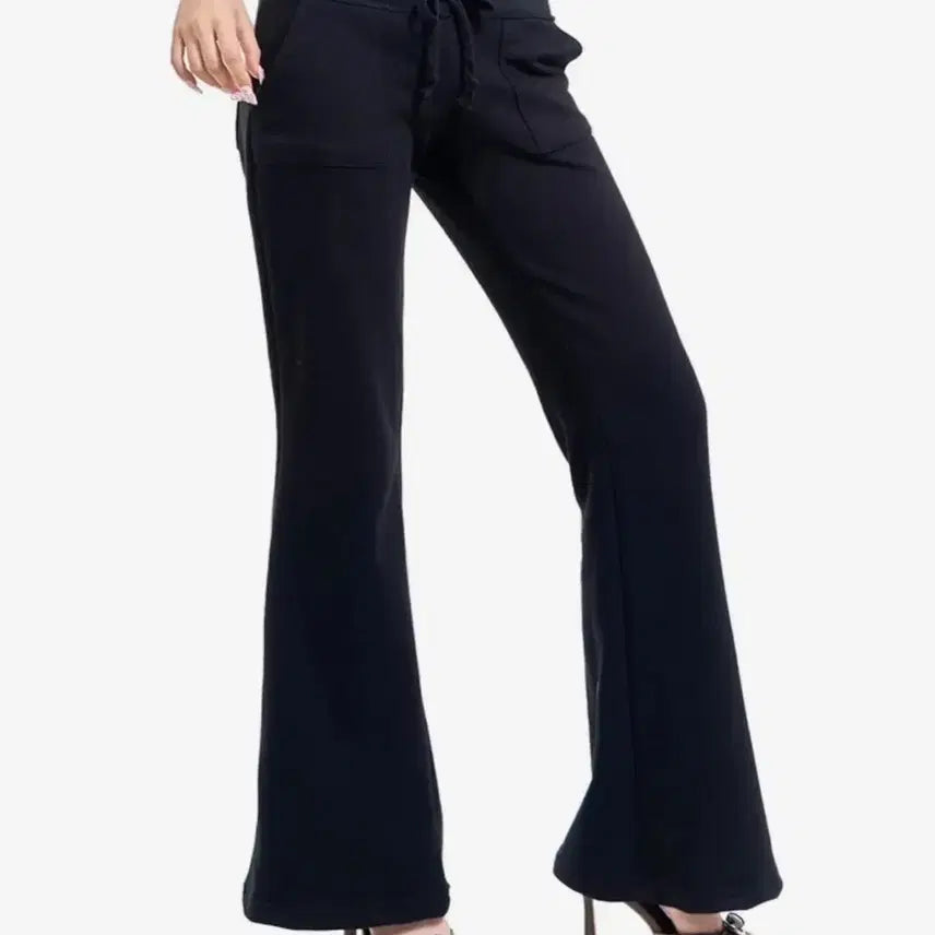 [BUNJANG] Flowering Lace Banding Training Bootcut Pants / 포어링 레이스 밴딩 바지 트레이닝 부츠컷