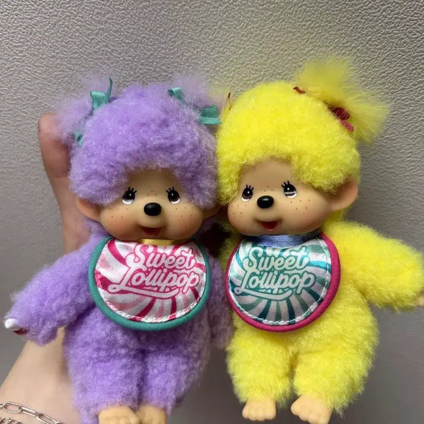 [BUNJANG] Sweet Lollipop Monchhichi Keychain Set / 스위트 롤리팝 몬치치 키링 세트