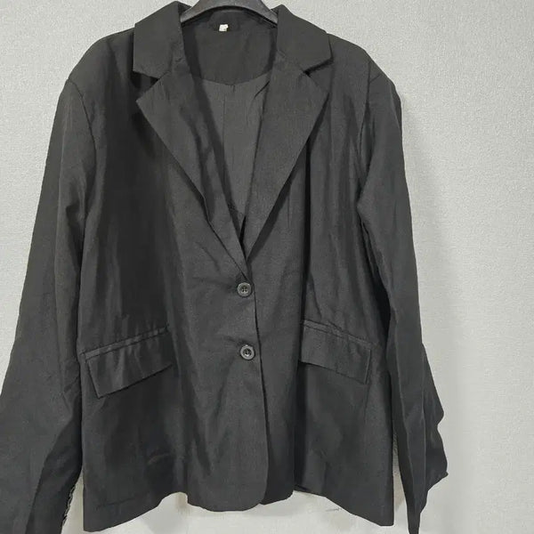 [BUNJANG] Oversized Fit Poly-Blend Black Jacket / 루즈핏 패션 쟈켓 프리