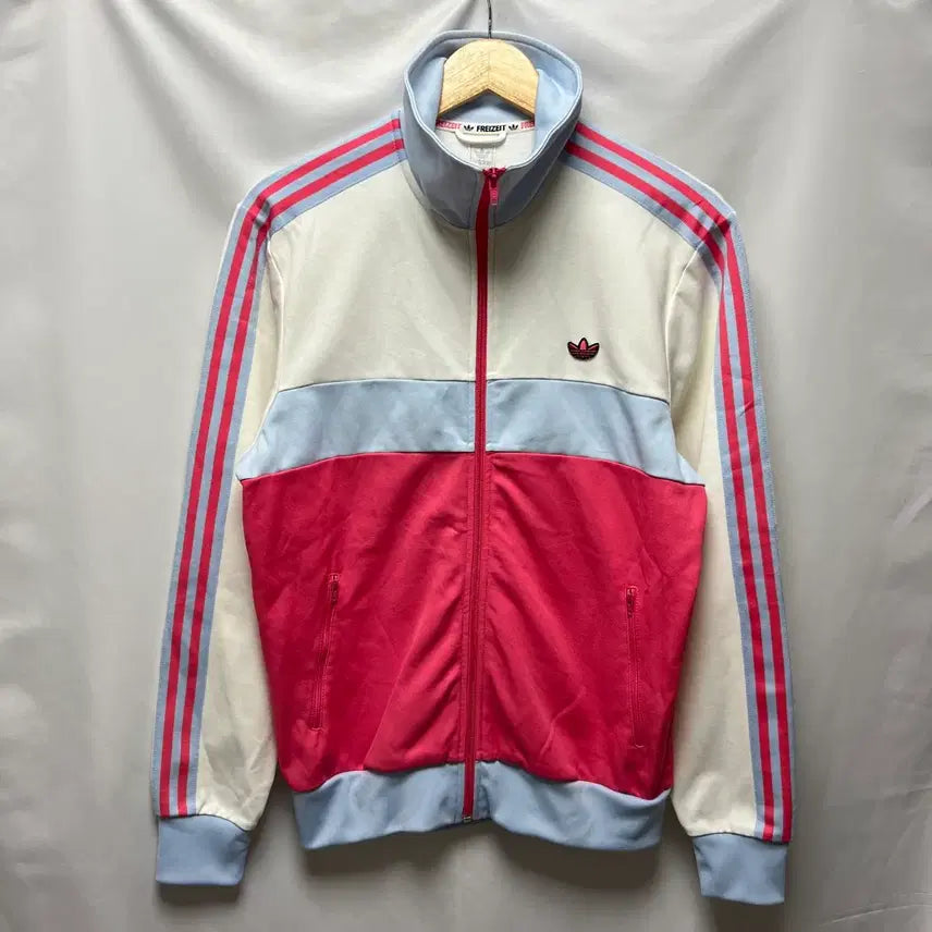 [BUNJANG] Adidas Firebird Track Top Jersey White Pink Sky Blue M / [정품/M] 아디다스 파이어버드 화이트 핑크 스카이블루 트랙탑 져지