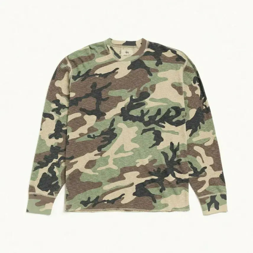 [BUNJANG] Stussy Pigment Dyed Long Sleeve Thermal Camo / 스투시 피그먼트 다이드 롱슬리브 써멀 카모 M