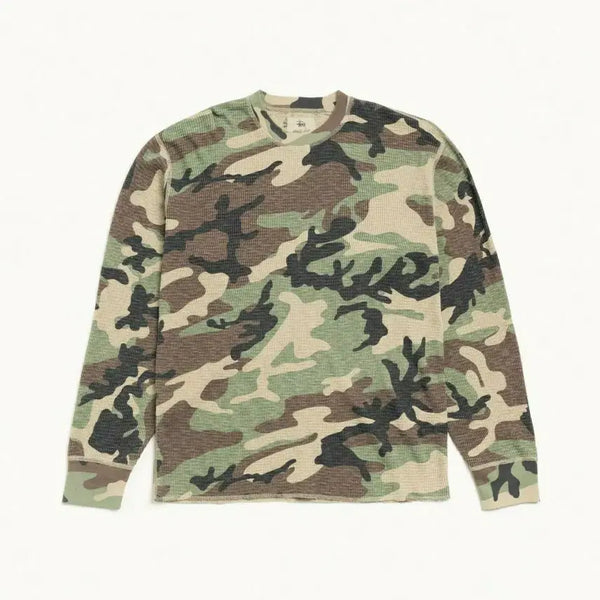 [BUNJANG] Stussy Pigment Dyed Long Sleeve Thermal Camo / 스투시 피그먼트 다이드 롱슬리브 써멀 카모 M