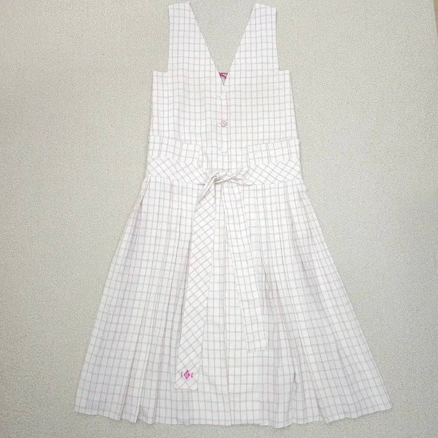 [BUNJANG] Lucky Chouette Women's Sleeveless Plaid Long Dress / (36)럭키슈에뜨 여성 민소매 롱 플리츠 원피스 체크