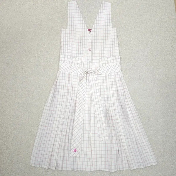 [BUNJANG] Lucky Chouette Women's Sleeveless Plaid Long Dress / (36)럭키슈에뜨 여성 민소매 롱 플리츠 원피스 체크