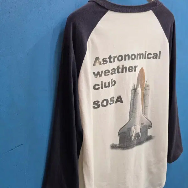 [BUNJANG] Printstar Apollo Mood Space Print 3/4 Raglan T-Shirt / 아폴로 무드 우주 프린트 7부 라글란