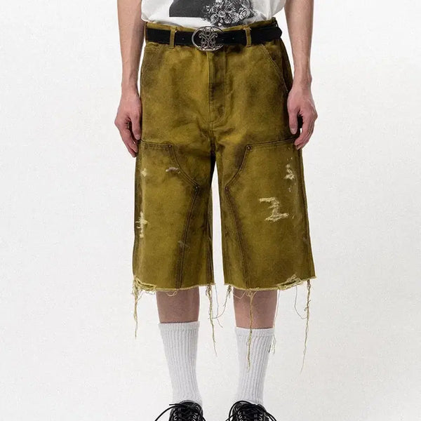 [BUNJANG] Kamiyama Borro The Painter Shorts Mustard / [s] 카미야 보로 더 페인터 숏츠 머스타드