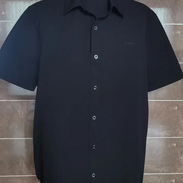 [BUNJANG] COMME des GARÇONS Black Short Sleeve Shirt (Men's 105 Size) / (남성105사이즈)코모도  블랙 반팔 셔츠(여름용시원소재)