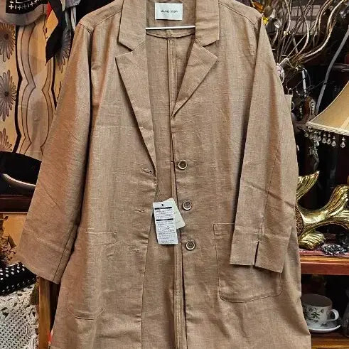 [BUNJANG] Milano Story Brown Linen Jacket / Milano Story 브랜드의 브라운 색상 린넨 자켓입니다.