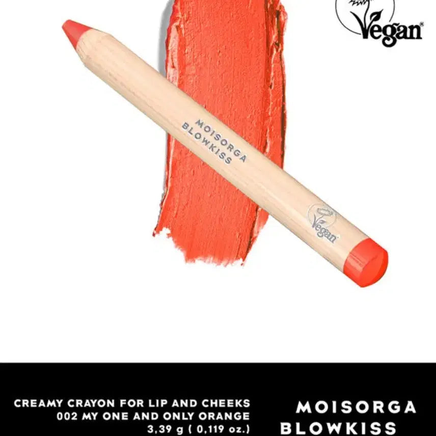 [BUNJANG] Moissolga Blow Kiss Vegan Lip & Cheek Crayon - My Only One Orange / 모이스올가 블로우키스 비건 립앤칙 오렌지