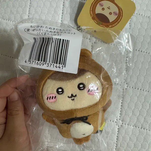 [BUNJANG] Chiikawa Kurimanju Raccoon Mascot Plush Toy / 치이카와 쿠리만쥬 쿠지 너구리 마스코트 인형