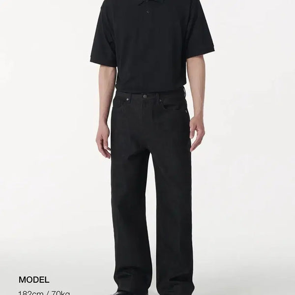 [BUNJANG] Musinsa Standard Wide Denim Pants [Low Black] / 무탠다드 와이드 데님 팬츠 [로우 블랙]